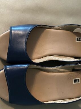 Women's Navy Slide Flats with Cushioned Insole